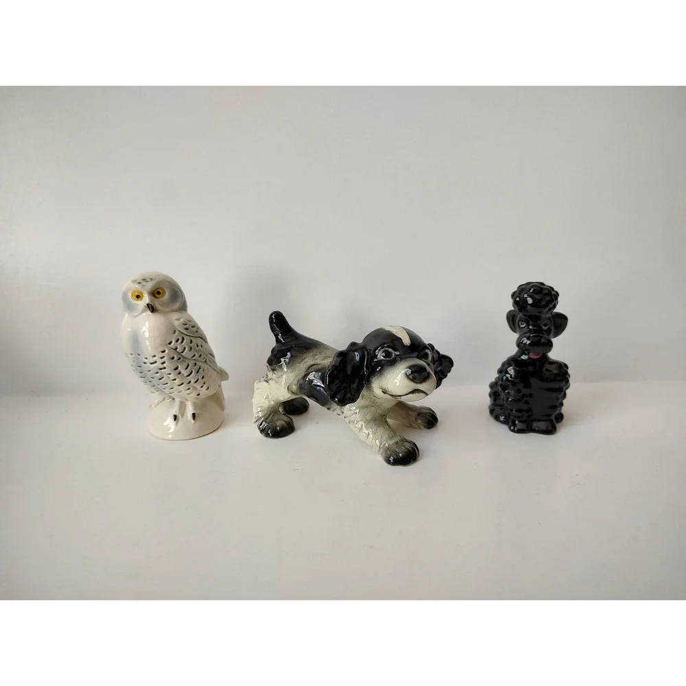 Goebel figurine lot of 3 poodle owl cocker spaniel Germany